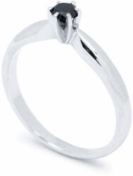 White & Black Fekete gyémánt eljegyzési gyűrű - 4, 0mm - fehérarany (AU11295)