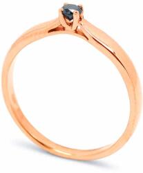 White & Black Fekete gyémánt eljegyzési gyűrű - 3, 0mm - rosegold (AU13695)