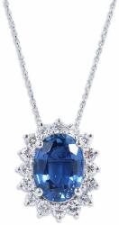 White & Black Royale ovál zafír nyakék gyémántokkal (AU13481)