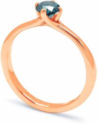 White & Black Eljegyzési gyűrű - 4, 0mm kék gyémánttal - rosegold (AU13124)