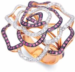 White & Black Rózsa gyűrű gyémánt és zafír kövekkel (AU2852)