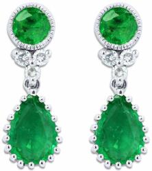 White & Black Jasmine smaragd csepp fülbevaló gyémántokkal (AU8709)