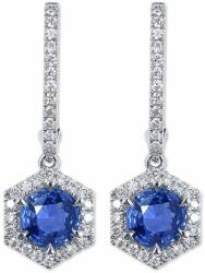 White & Black Hexagon zafír fülbevaló gyémántokkal (AU13713)