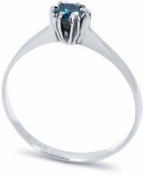 White & Black Eljegyzési gyűrű - 3, 6mm kék gyémánttal - fehérarany (AU12837)