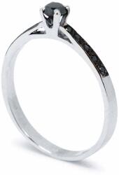 White & Black Briliáns fekete gyémánt eljegyzési gyűrű - 0, 22 karát (AU12830)