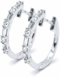 White & Black Amour baguette és brill karika gyémánt fülbevaló (AU12630)