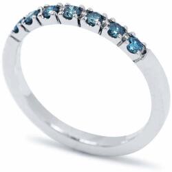 White & Black Gyémánt sorköves gyűrű - Kék - 0, 2 karát (AU13402)