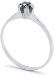 White & Black Fekete gyémánt eljegyzési gyűrű - 3, 5mm - fehérarany (AU9681)