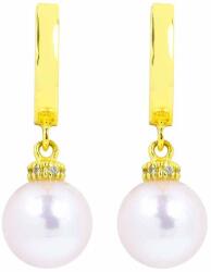 White & Black Igazgyöngy fülbevaló gyémánt függővel - 8-8, 5mm - akoya (AU12138)