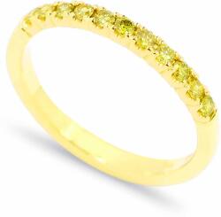 White & Black Gyémánt sorköves gyűrű - sárga - 11 kővel (AU13809)