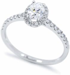 White & Black 0, 7 karátos ovális gyémánt eljegyzési gyűrű - Halo - GIA (AU13896)