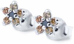 White & Black Csillag fülbevaló konyak gyémántokkal (AU13417)