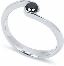 White & Black Fekete gyémánt eljegyzési gyűrű - 3, 6mm - fehérarany (AU13723)