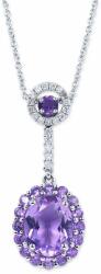 White & Black Anastasia ametiszt medál láncon (AU12596)