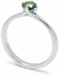 White & Black Eljegyzési gyűrű - 4, 0mm zöld gyémánttal - fehérarany (AU11909)