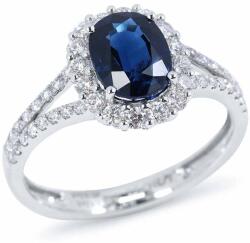 White & Black 2, 4 karátos ovális zafír gyűrű gyémántokkal (AU13263)