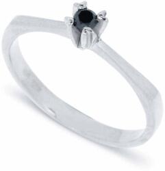 White & Black Fekete gyémánt eljegyzési gyűrű - 2, 6mm - fehérarany (AU10365)