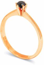 White & Black Fekete gyémánt eljegyzési gyűrű - 3, 5mm - rosegold (AU11298)