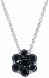 White & Black Fekete gyémánt virág nyaklánc - 0, 6 karát (AU13793)