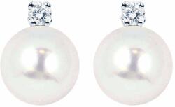 White & Black Igazgyöngy Classic gyémánt fülbevaló - 8-8, 5mm - édesvízi (AU13599)