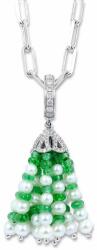 White & Black Smaragd rojtocska medál gyöngyszemekkel (AU10034)