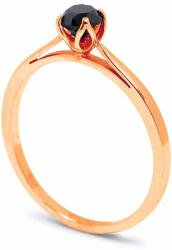 White & Black Fekete gyémánt eljegyzési gyűrű - 4, 1mm - rosegold (AU12833)