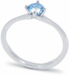 White & Black Eljegyzési gyűrű - 4, 5mm világos kék gyémánttal - fehérarany (AU13867)