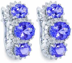 White & Black Desdemona tanzanit fülbevaló gyémántokkal (AU12223)