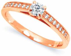 White & Black Briliáns gyémánt eljegyzési gyűrű - rosegold - 0, 3 karát (AU11861)