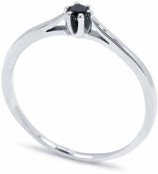 White & Black Fekete gyémánt eljegyzési gyűrű - 2, 5mm - fehérarany (AU13050)