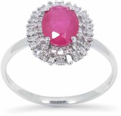 White & Black Bizance ovális rubin gyűrű gyémántokkal (AU13586)