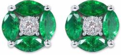 White & Black Dora smaragd fülbevaló gyémántokkal (AU13547)
