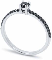 White & Black Celine fekete gyémánt eljegyzési gyűrű - 0, 33 karát (AU12473)