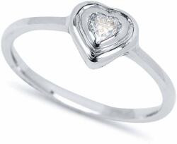 White & Black Szív gyémánt eljegyzési gyűrű (AU10825)