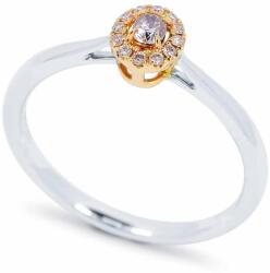White & Black Amelie rózsaszín gyémánt eljegyzési gyűrű - Ovális (AU12113)