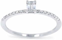 White & Black Celeste emerald cut gyémánt eljegyzési gyűrű - 0, 3 karát (AU13858)
