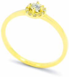 White & Black Halo gyémánt eljegyzési gyűrű - 0, 15 karát - arany (AU12270)