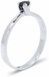 White & Black Fekete gyémánt eljegyzési gyűrű - 3, 0mm - fehérarany (AU10498)