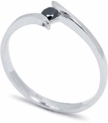 White & Black Fekete gyémánt eljegyzési gyűrű - 2, 7mm - fehérarany (AU12507)