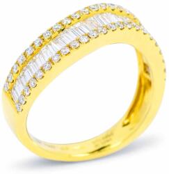 White & Black Sasha ívelt baguette gyémánt gyűrű - 1, 0 karát (AU12807)