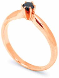 White & Black Fekete gyémánt eljegyzési gyűrű - 3, 6mm - rosegold (AU11228)
