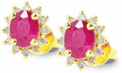 White & Black Ovális rubin fülbevaló gyémántokkal (AU12181)