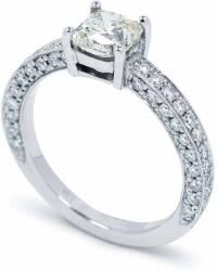 White & Black 1, 2 karátos radiant gyémánt eljegyzési gyűrű - HRD (AU10676)