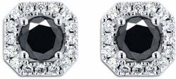 White & Black Briliáns fekete gyémánt fülbevaló - 0, 9 karát (AU13452)