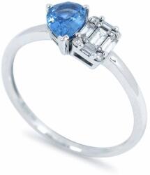 White & Black Moi et Toi zafír gyűrű baguette gyémántokkal (AU12865)