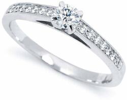 White & Black Briliáns gyémánt eljegyzési gyűrű - 0, 28 karát (AU13614)