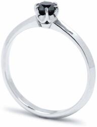 White & Black Fekete gyémánt eljegyzési gyűrű - 4, 0mm - fehérarany (AU12503)