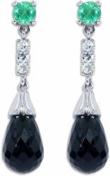 White & Black Liane onix drágaköves fülbevaló smaragdokkal (AU13819)