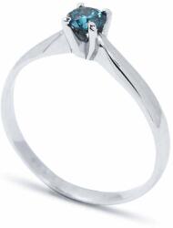 White & Black Eljegyzési gyűrű - 4, 1mm kék gyémánttal - fehérarany (AU11395)