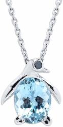 White & Black Pingvin akvamarin medál láncon (AU13512)